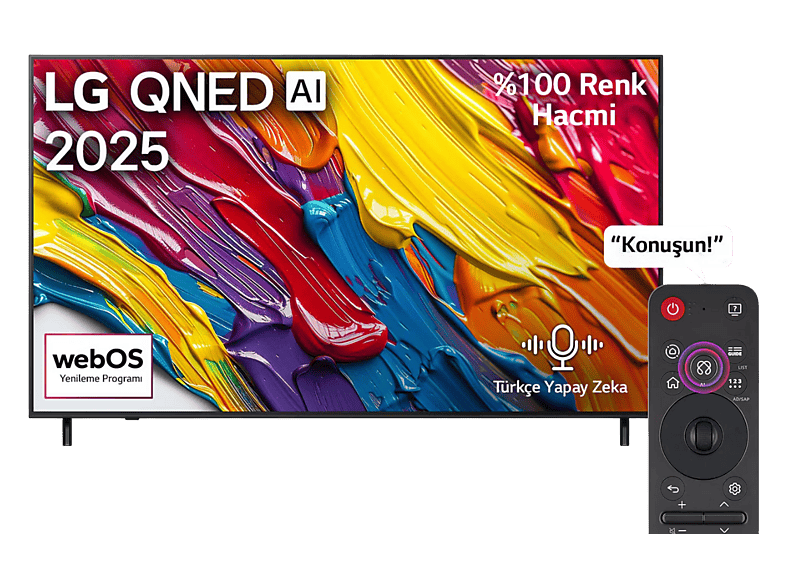 LG 55QNED82A6B 55 inç 140 Ekran Uydu Alıcılı 4K Smart TV AI