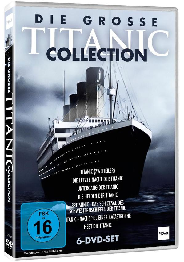 DVD-Box-Set der Titanic-Kollektion. Das Schiff Titanic ist auf dem Cover abgebildet. Enthält mehrere Filme über die Geschichte des Schiffs.