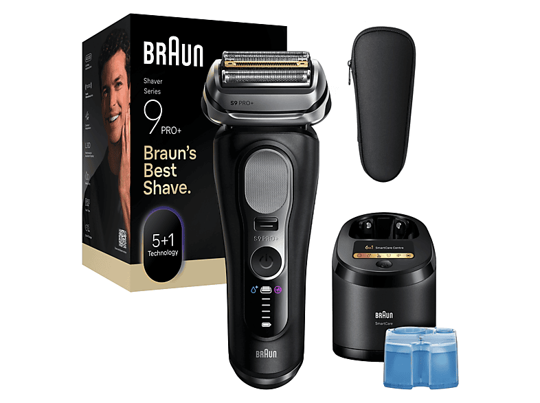 Braun Series 9 9660cc Nass- und Trockenrasierer (Akkubetrieb, Schwarz)