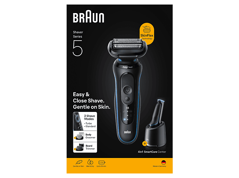 Braun Series 5 52-B7650cc Nass- und Trockenrasierer mit 2 Aufsätze (Akkubetrieb, Blau) — Foto 2 von 2