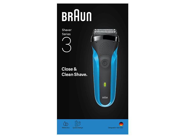 Braun Series 3 310 Nass- und Trockenrasierer (Akkubetrieb, Blau) — Foto 2 von 2