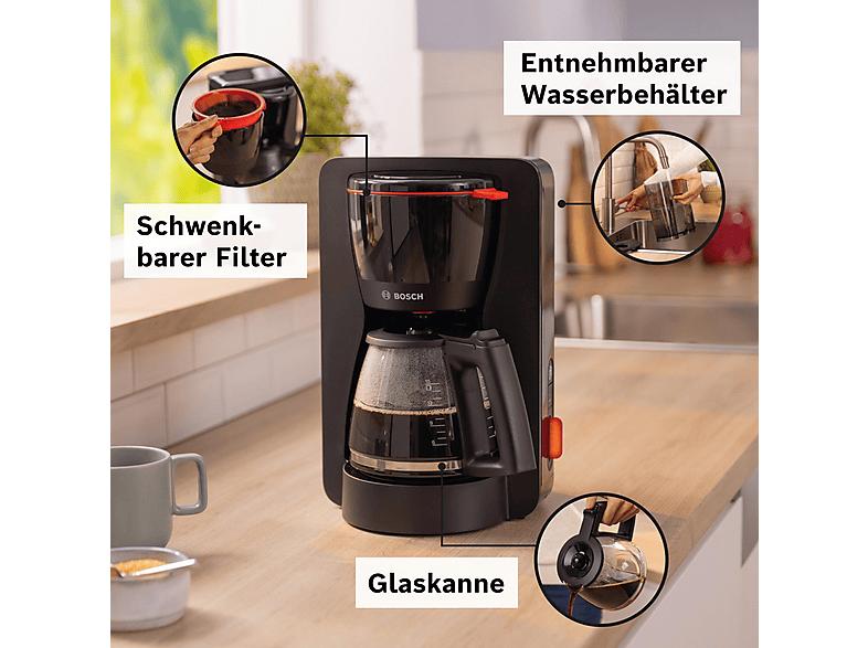 Thumbnail - BOSCH TKA3M133 Kaffeemaschine Schwarz