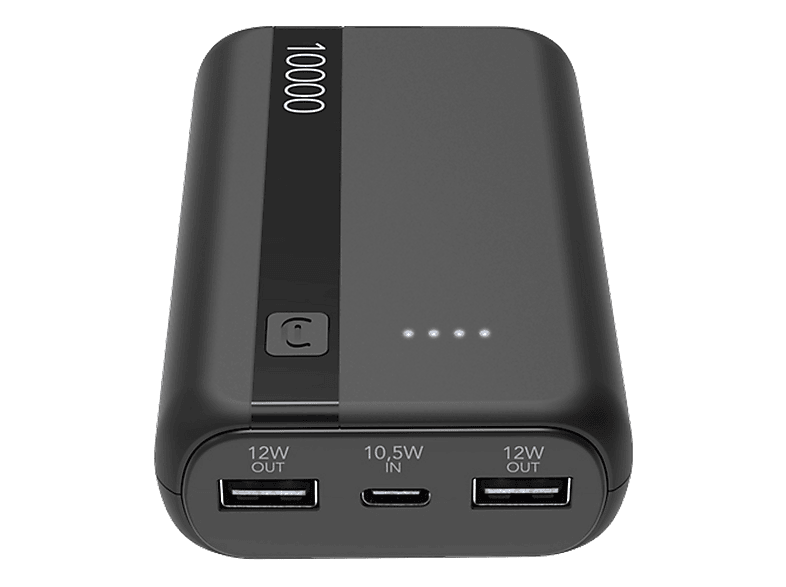 REACONDICIONADO Seminuevo Excelente Powerbank - CellularLine, 10000 mAh, 12W, USB tipo A a C, Negro