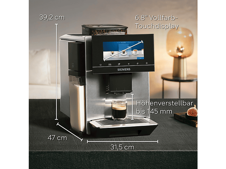 SIEMENS TQ903DZ3 EQ900 plus Kaffeevollautomat Edelstahl