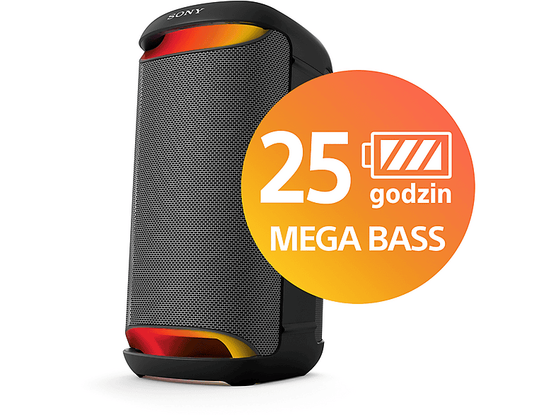 Power Audio SONY SRS-XV500 Bluetooth, Bateria 25 godz. Szybkie ładowanie, Wejście mikrofonowe i gitarowe, IPX4 – zdjęcie 3