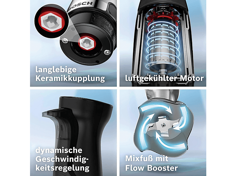 Thumbnail - BOSCH MSM6M8X1 Serie 6 Ergomaster Stabmixer Stainless steel (1200 Watt)