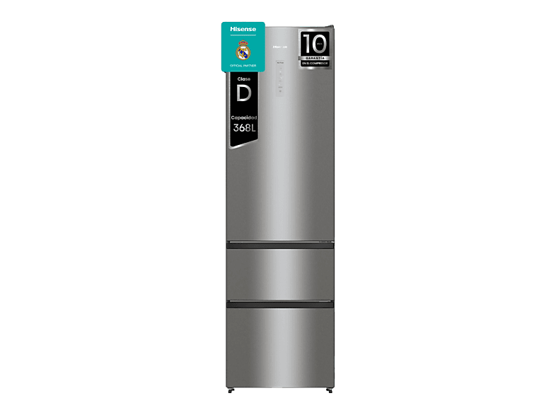 Frigorífico combi - Hisense RM469N4ACD , No Frost, 200 cm, 368 l, Multi AirFlow, Dual Tech Cooling, Inox
