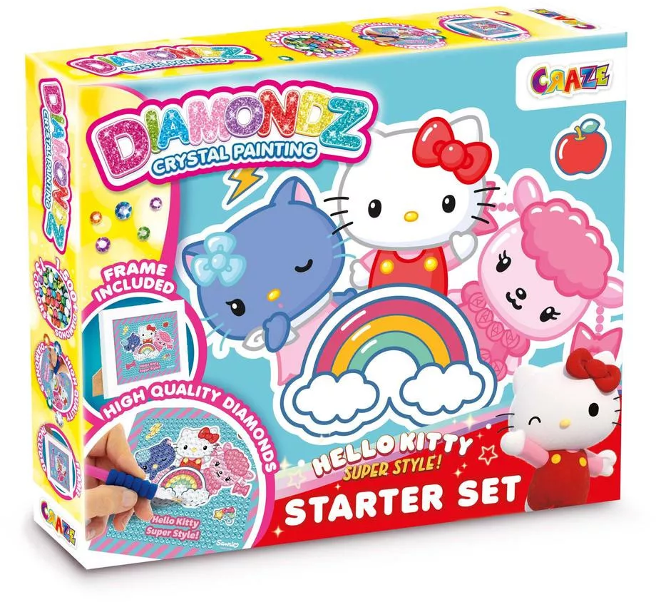 CRAZE DIAMONDZ - Gyémántszemes kirakó, kezdő szett Hello Kitty (CR52662)