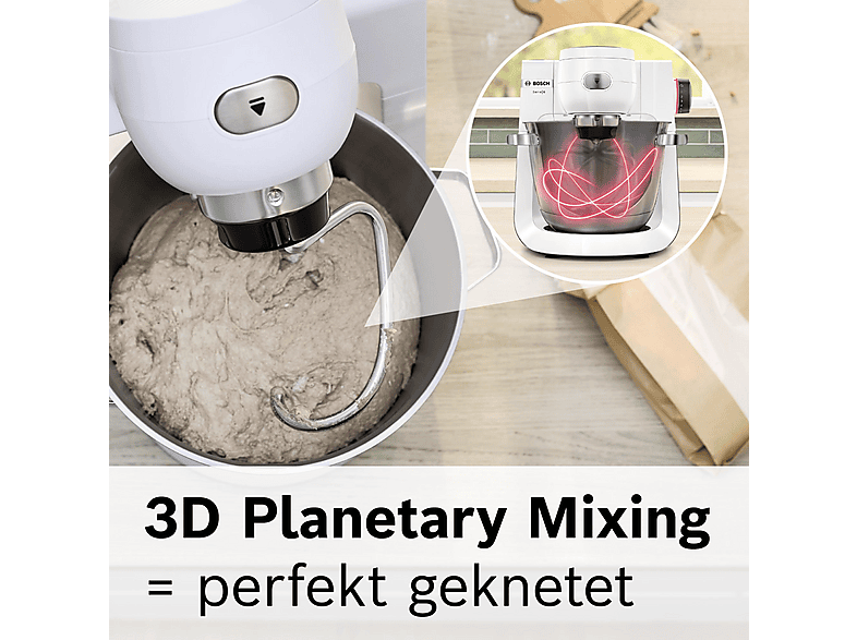 Thumbnail - BOSCH MUMS6EW13D Serie 6 Küchenmaschine White (Rührschüsselkapazität: 5,5 l, 1600 Watt)