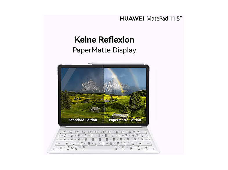 HUAWEI MatePad 11.5", 2025, abnehmbare Tastatur, PaperMatte Display, 8 GB, Tablet, 256 11,5 Zoll, Gray