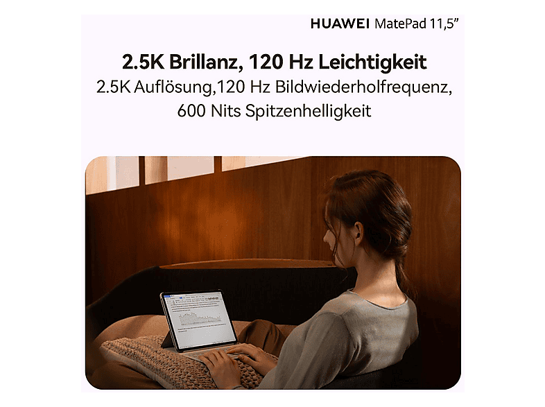 HUAWEI Matepad 11.5 Zoll 8GB+128GB Grau Tablet mit 2.5K 120 Hz Display und Histen 9.0 Surround-Sound
