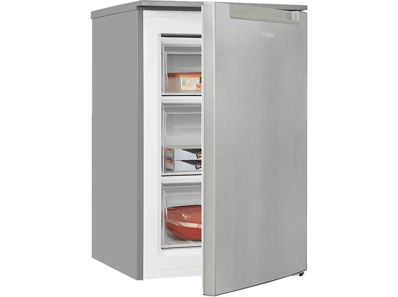 Exquisit GS81-040C Gefrierschrank (C, 87 l, 855 mm hoch, Inox-Look)