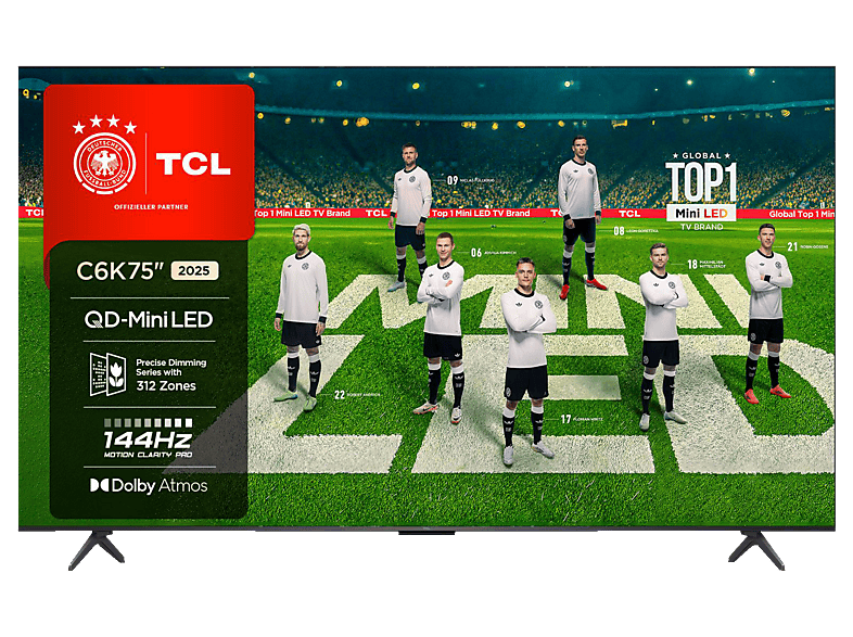 TCL 75C6K QD-Mini LED TV (Flat, 75 Zoll / 191 cm, HDR 4K, SMART TV)