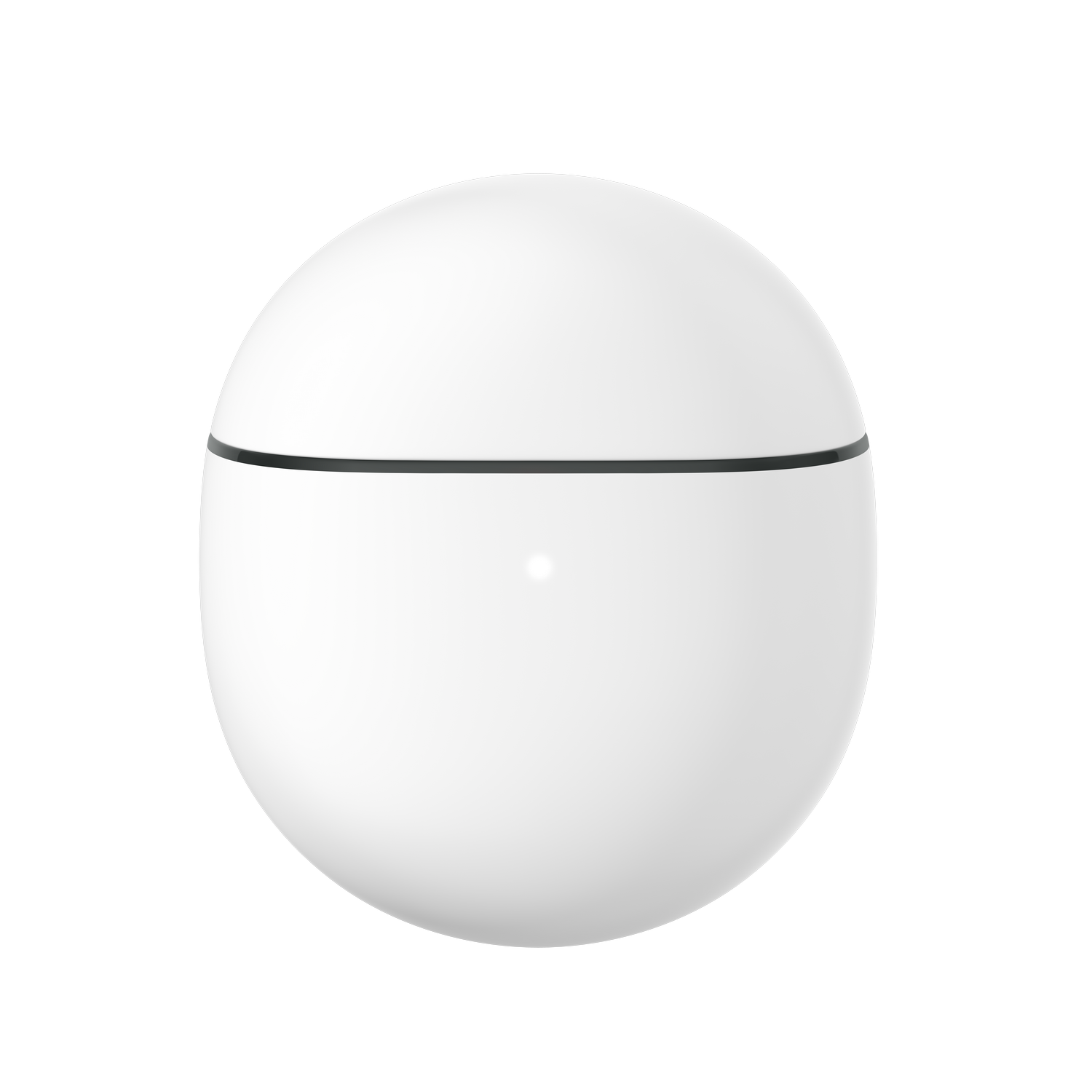 Una esfera blanca con una línea negra delgada que la rodea, sobre un fondo gris.