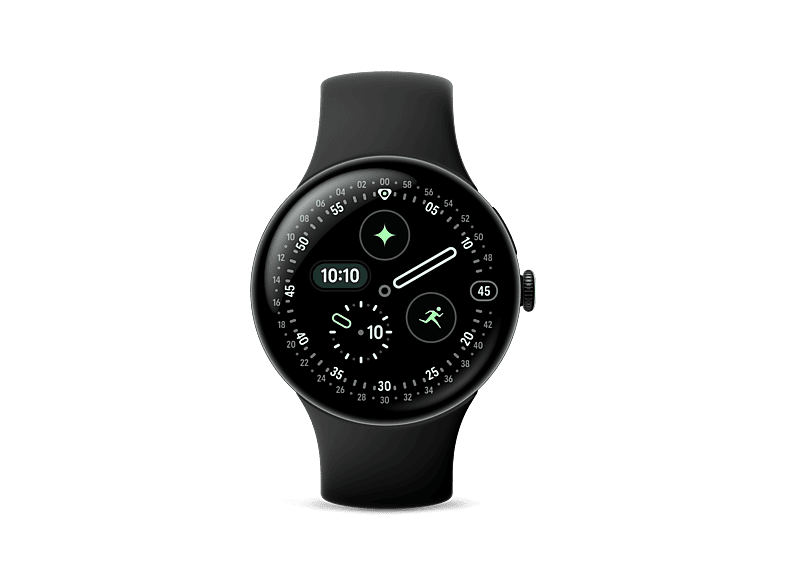 Smartwatch - Google Pixel Watch 4, AMOLED, 45 mm, Correa S-L, Aluminio 100% reciclado, Con Gemini, Negro/Obsidiana