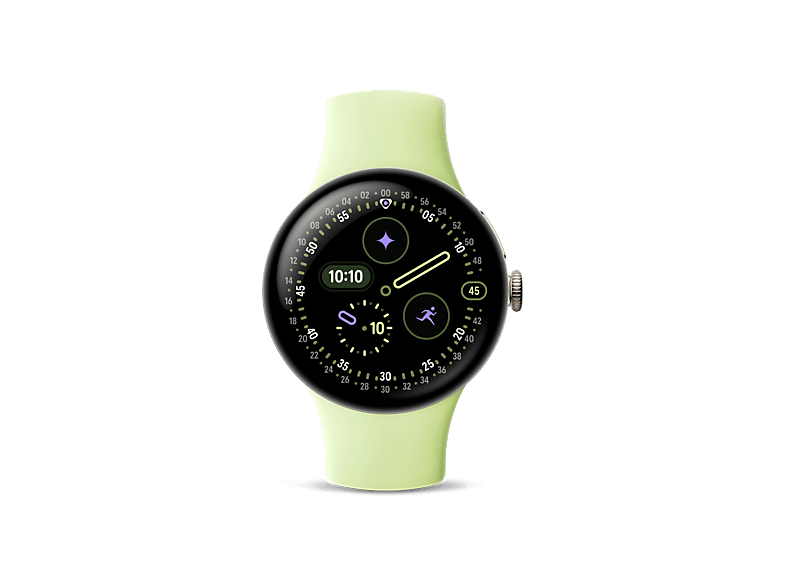 Smartwatch – Google Pixel Watch 4, AMOLED, 41 mm, Correa S-L, Aluminio 100% reciclado, Con Gemini, Oro/Verde lima