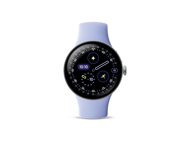 Smartwatch – Google Pixel Watch 4, AMOLED, 41 mm, Correa S-L, Aluminio 100% reciclado, Con Gemini, Plata/Lila