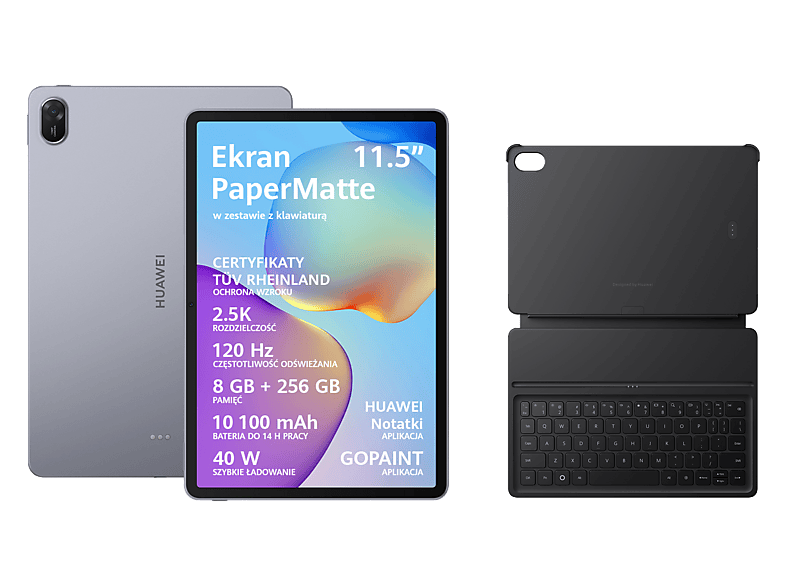 Tablet HUAWEI MatePad 11.5" 2025 PaperMatte Edition 8/256GB Wi-Fi Szary + Klawiatura