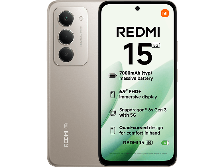 XIAOMI REDMI 15 5G 8GB RAM 256GB ROM | Grijs | MediaMarkt