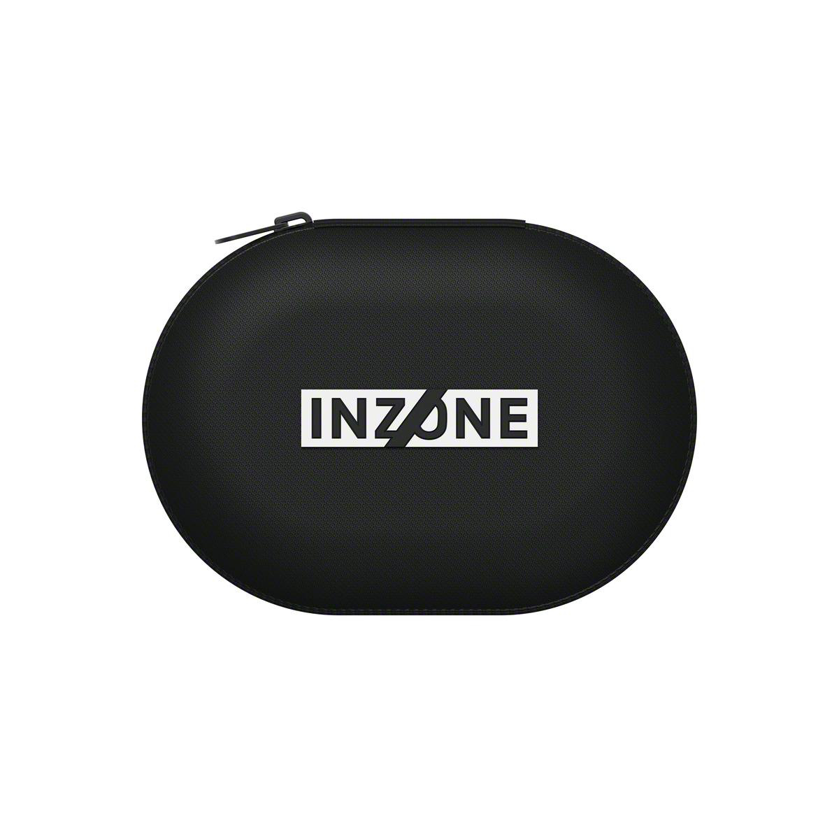 Schwarze, ovale Hülle mit Reißverschluss. Das Wort "INZONE" steht in weißen Blockbuchstaben in der Mitte.