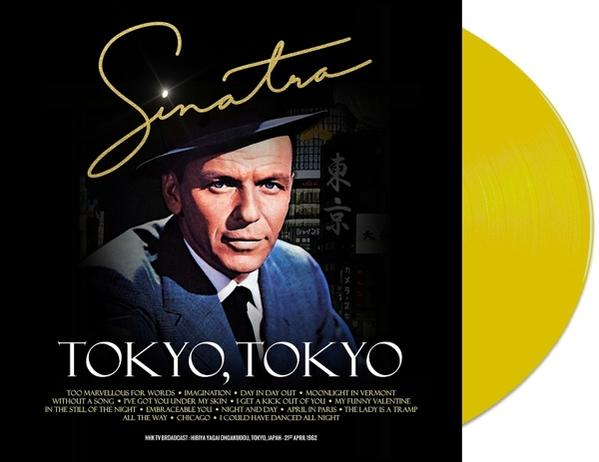 Sinatra "Tokyo, Tokyo" című albumának borítója, Sinatra fotójával és egy sárga bakelitlemezzel a jobb oldalon. A dalszövegek alább találhatók.