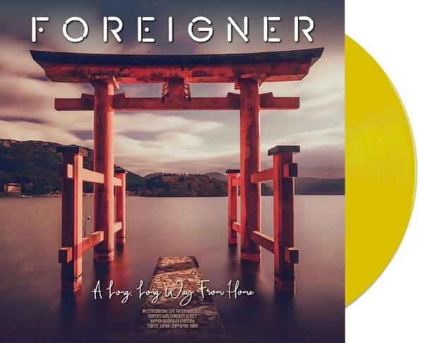 Album borító: japán torii kapuk a vízben, albumcím és egy sárga bakelit lemez.