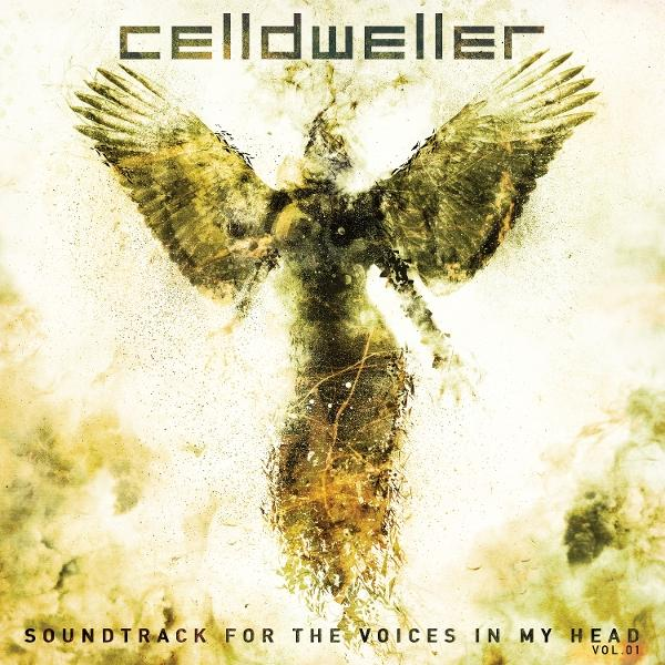 Albumcover mit einer stilisierten Engelsfigur mit ausgebreiteten Flügeln. Der Text oben lautet "Celldweller". Der Text unten lautet "Soundtrack for the Voices in My Head".