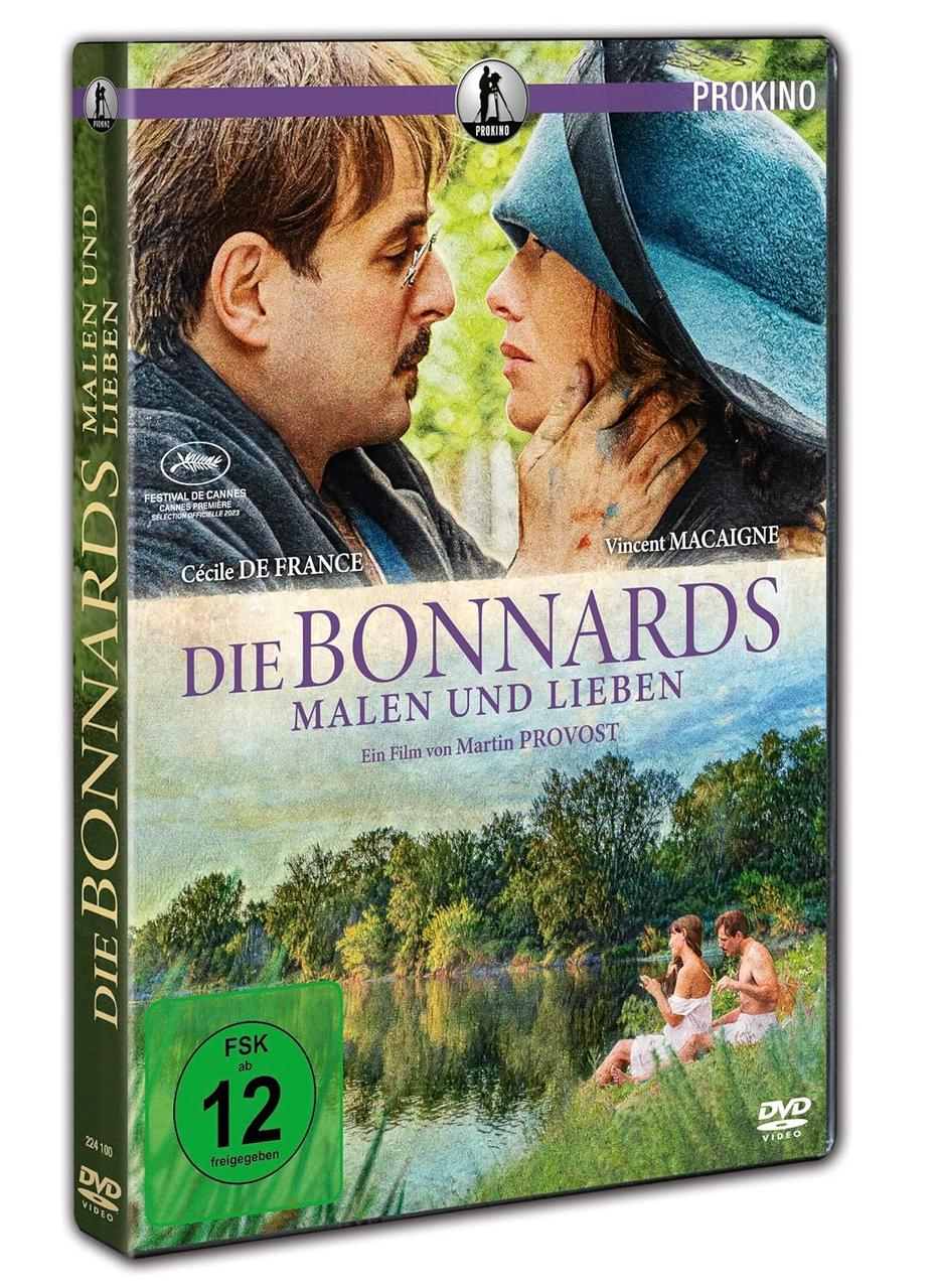 DVD-Cover: Zwei Personen stehen sich gegenüber. Titel: Die Bonnards. Schauspieler: Cécile De France, Vincent Macaigne. Szene: zwei Personen am Wasser.