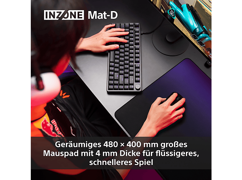 SONY Inzone Mat-D Gaming-Mauspad (400 mm x 480 mm); Gaming Mauspad — Foto 4 von 5
