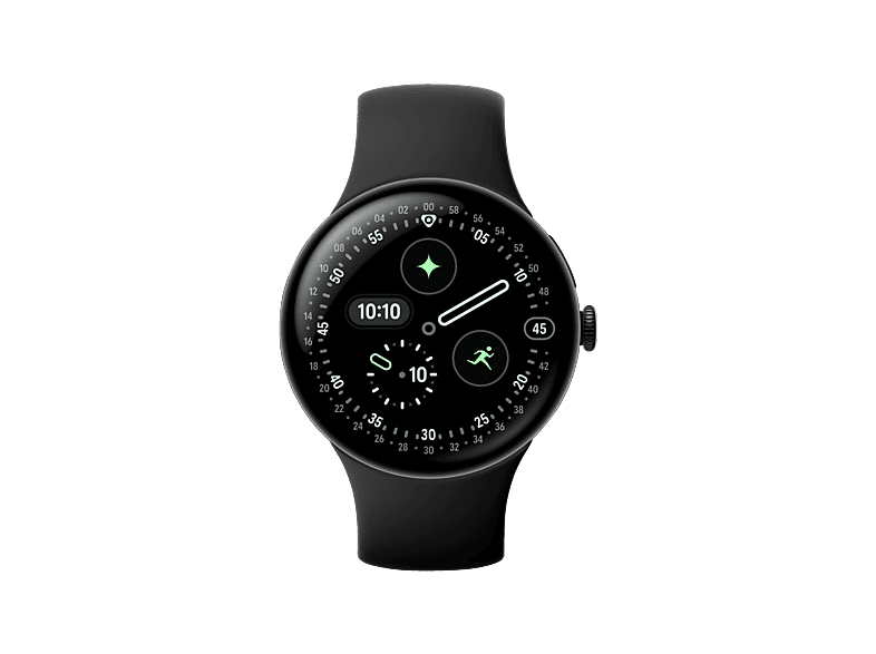 GOOGLE Pixel Watch 4 45 LTE Smartwatch Fluorelastomer, 150-215, Obsidian