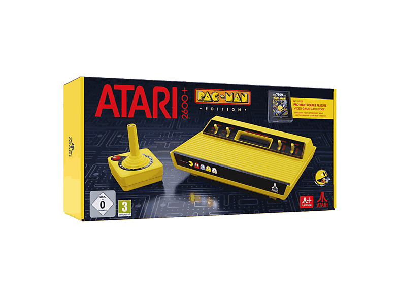 Consola retro - Atari 2600+ Pac-Man Edition, Joystick, 2 juegos, HDMI, Amarillo