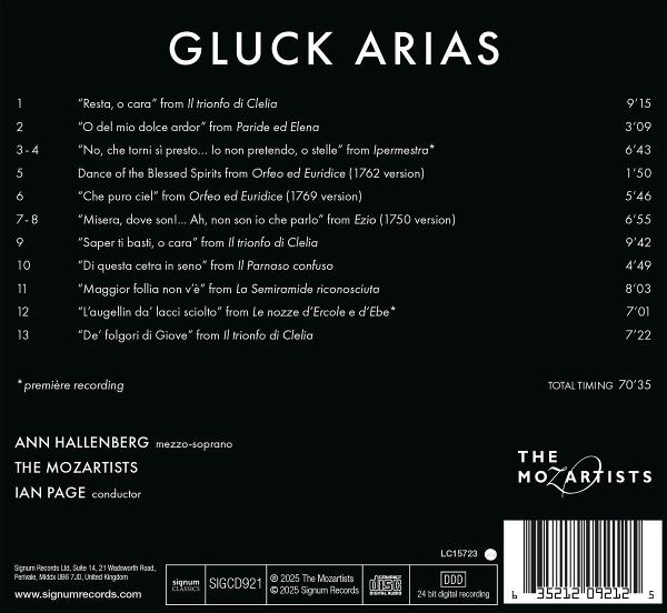 Albumcover mit Text, der Songs, Künstler und Credits auflistet. Schwarzer Hintergrund mit weißem Text. CD-Barcode rechts.