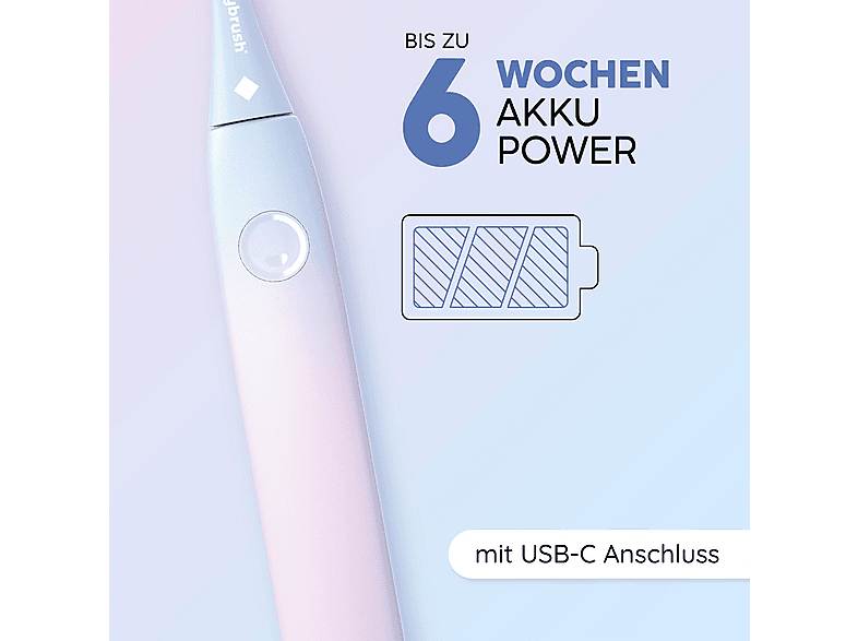 Thumbnail - HAPPYBRUSH Eco Vibe Lite Twenty4Tim Edition Elektrische Schallzahnbürste Rosa/Hellblau, Reinigungstechnologie: Schalltec...