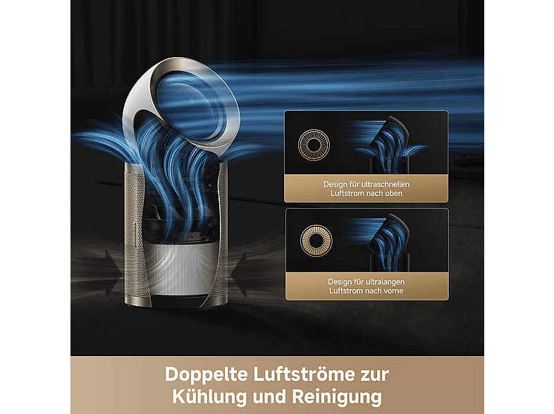 Thumbnail - DREAME PM10 Luftreiniger Gold (200 Watt, Raumgröße: 100 m², Formaldehyd-Katalysator-Filter)
