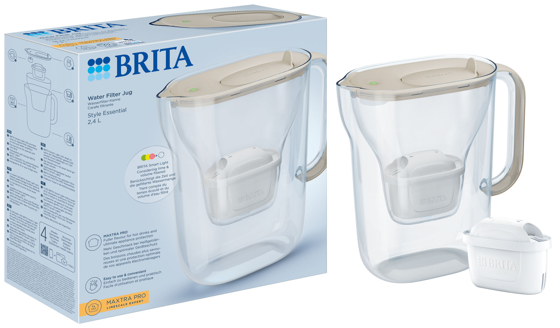 BRITA BR1057792 Style Ess.Kancsó 2.4 L (+1hw) homok