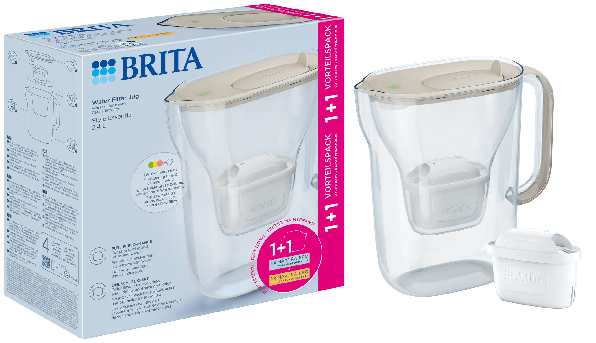 BRITA BR1057797 Style Ess.kancsó 2.4 L (1+1) homok