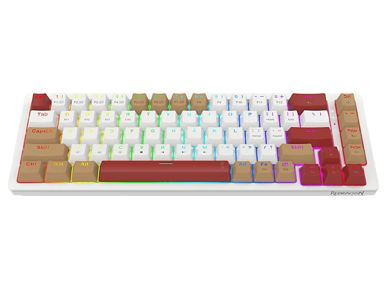Redragon Rammus K677 Pro Brown Switch Biało-brązowy
