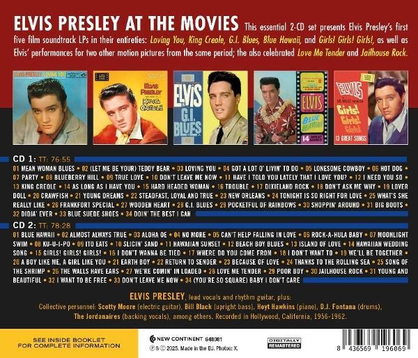 Albumcover mit Elvis Presley und Songtiteln. Elvis in verschiedenen Outfits. Enthält Albumtitel und eine Titelliste.