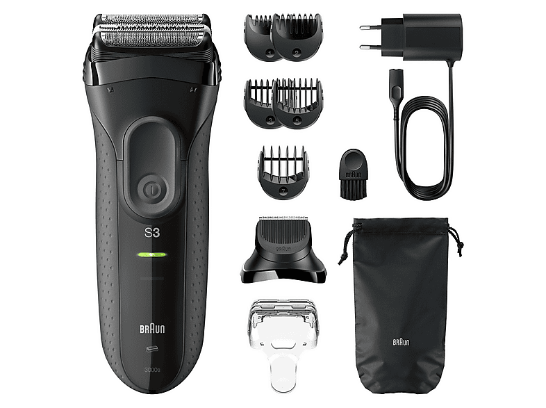 Braun Series 3+ 3000BT Nass- & Trockenrasierer (Akkubetrieb, Grau, 3 Flex-Klingen) — Foto 3 von 3