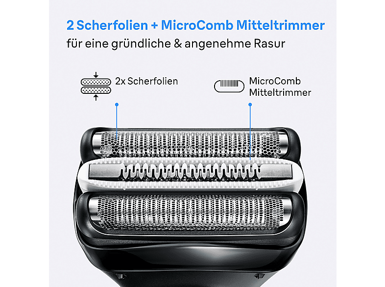 Braun Series 3+ 3000BT Nass- & Trockenrasierer (Akkubetrieb, Grau, 3 Flex-Klingen) — Foto 2 von 3