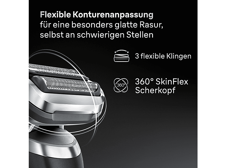 Braun Series 7 72-G7865cc Elektrorasierer, SmartCare Center, +3 Aufsätze (Akkubetrieb, Grau, Nass- & Trockenanwendung) — Foto 2 von 5