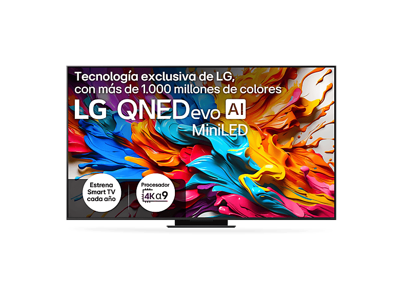TV QNED MiniLED 86" - LG 86QNED9MA6B, UHD 4K Inalámbrico, Procesador Inteligente α9 AI Processor Gen8, Smart TV, DVB-T2 (H.265), Negro