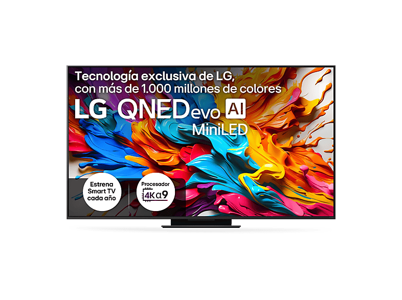 TV QNED MiniLED 75" - LG 75QNED9MA6B, UHD 4K Inalámbrico, Procesador Inteligente α9 AI Processor Gen8, Smart TV, DVB-T2 (H.265), Negro