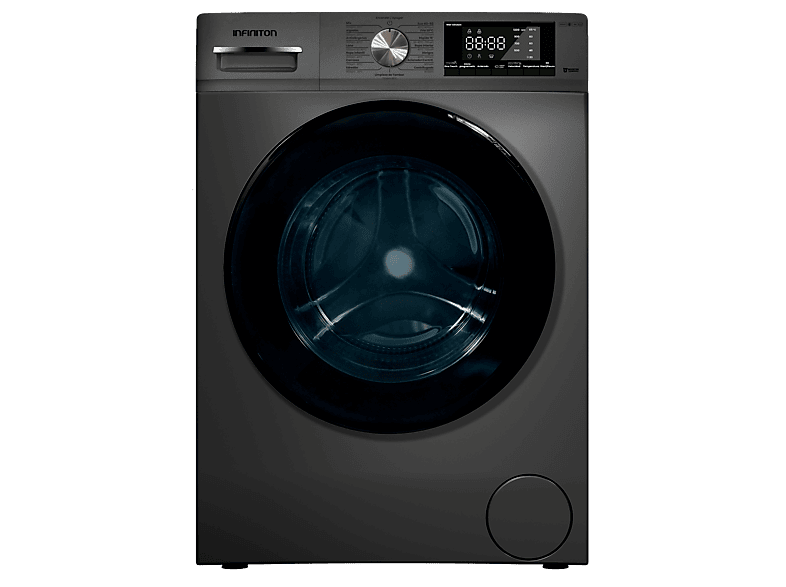 Lavadora carga frontal - Infiniton WM-S84ADX, 8 kg, 1400 rpm, 15 programas, Vapor Care, Dark Inox