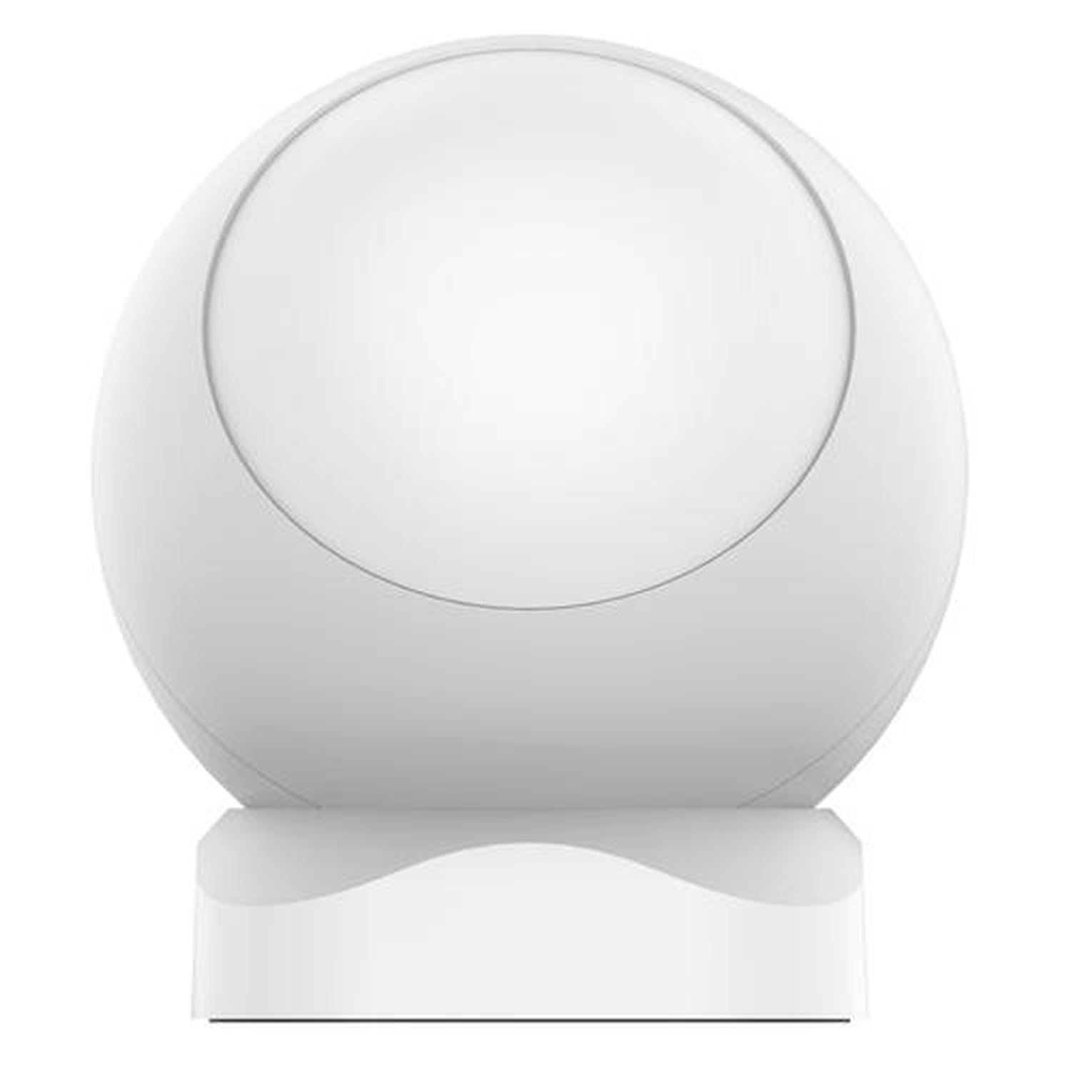 A white, spherical object with a rounded base. The sphere has a defined circular area on the top.