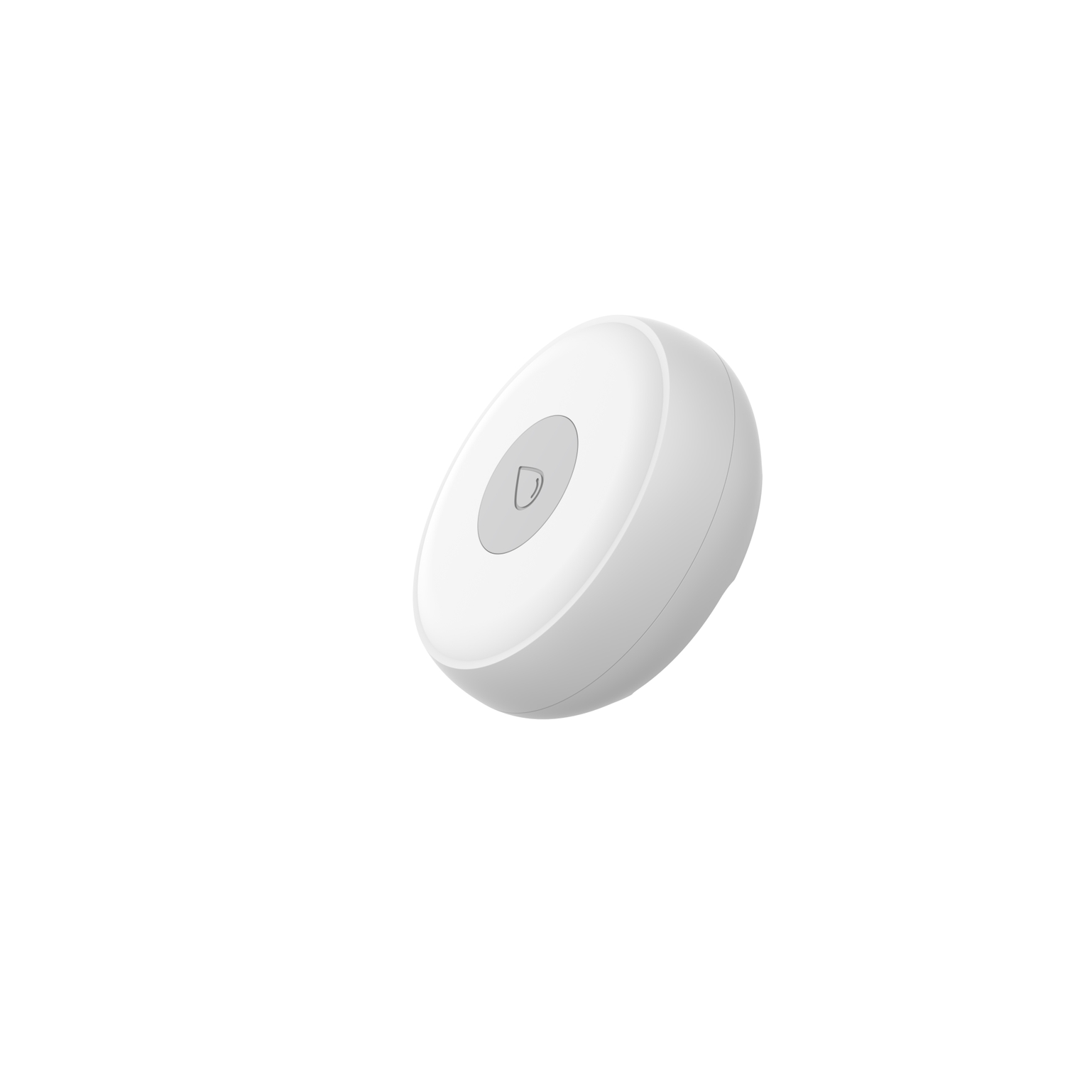 A white, rounded device, slightly tilted, with a gray center. The background is plain white.
