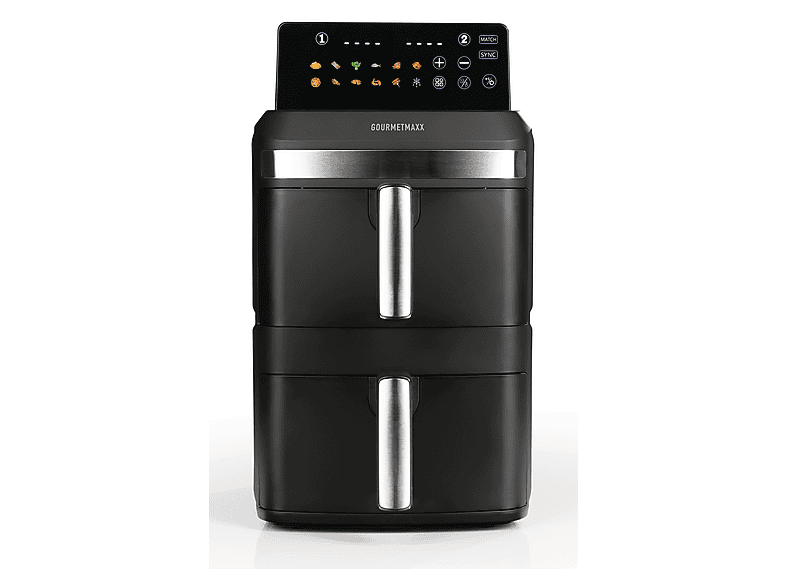 Gourmetmaxx 16818 Fryup XL Vertikal Doppel-Heißluftfritteuse 6 l + 6 l, Schwarz — Foto 5 von 5