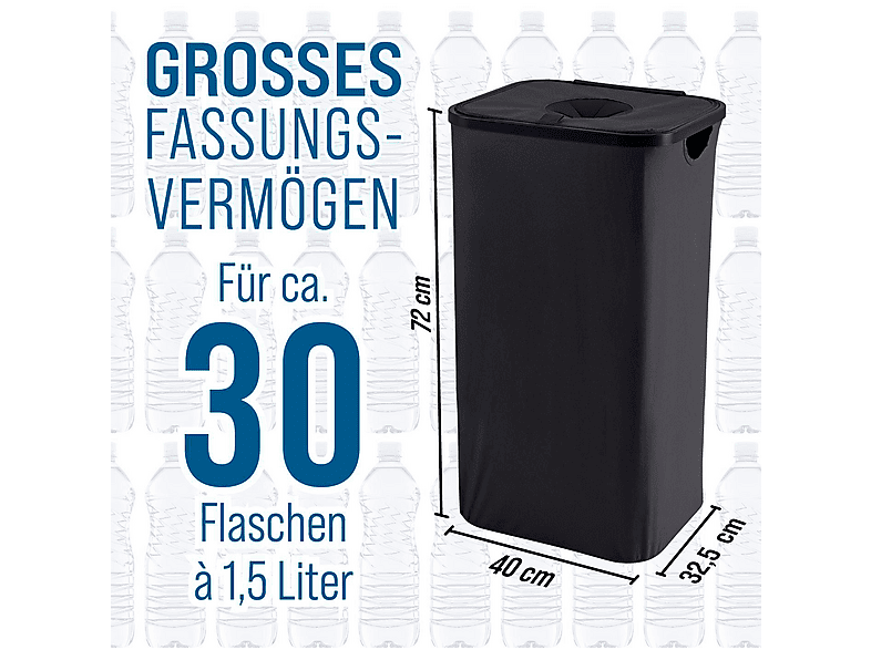 EASYmaxx 15478 Pfandflaschen Sammelbehälter 100l, Schwarz inkl. 2 Taschen; Pfandflaschensammelbehälter — Foto 2 von 5