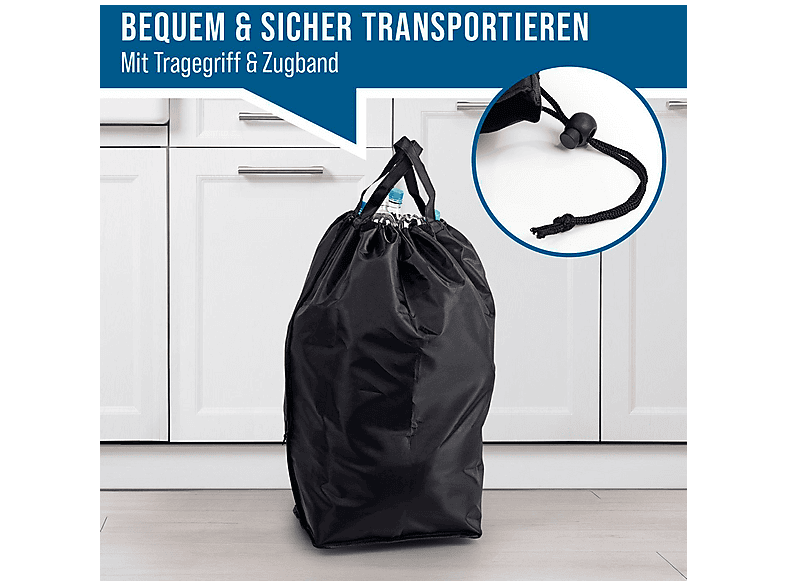 EASYmaxx 15478 Pfandflaschen Sammelbehälter 100l, Schwarz inkl. 2 Taschen; Pfandflaschensammelbehälter — Foto 4 von 5
