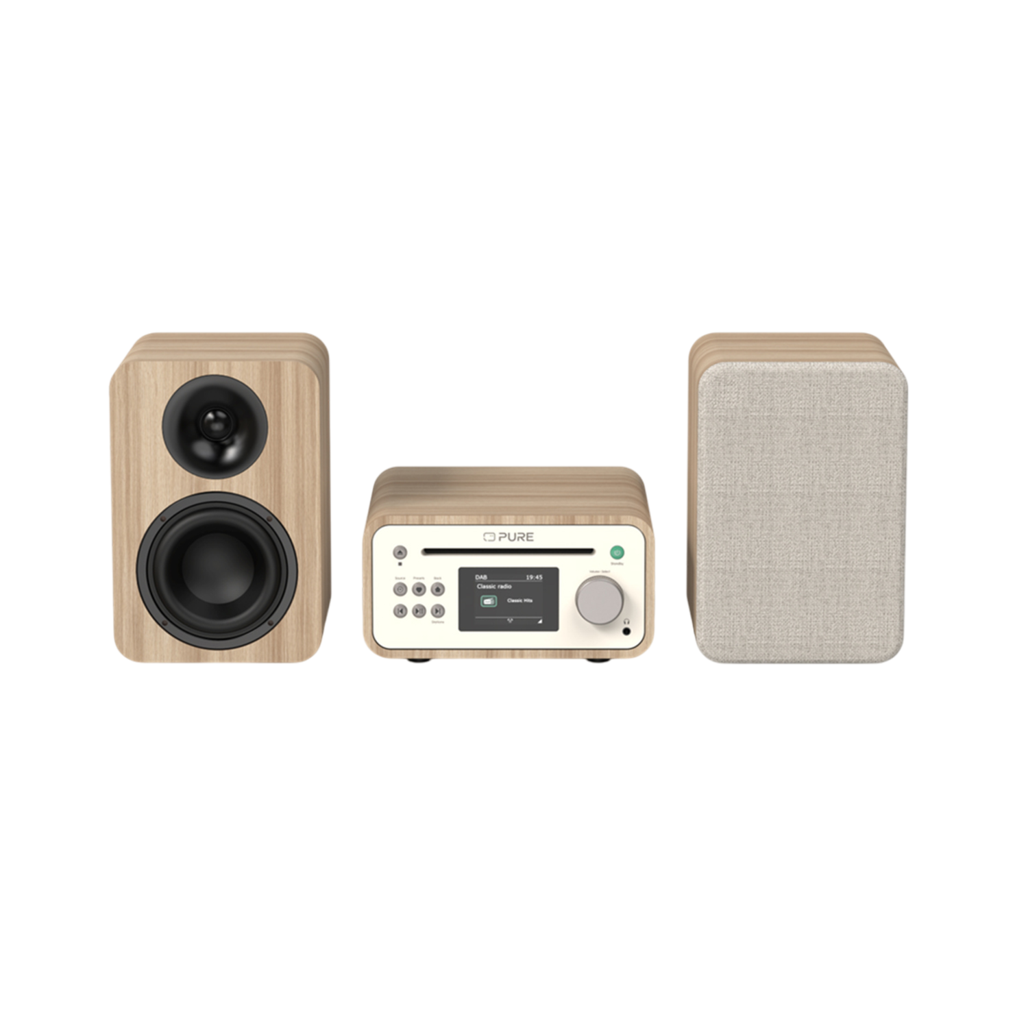 Pure Classic Stereo Mini Set Wit/eiken